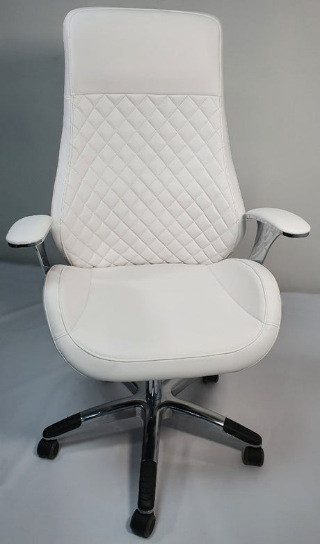 Contemporary White Leather Reclining Executive Office - YS-1107A