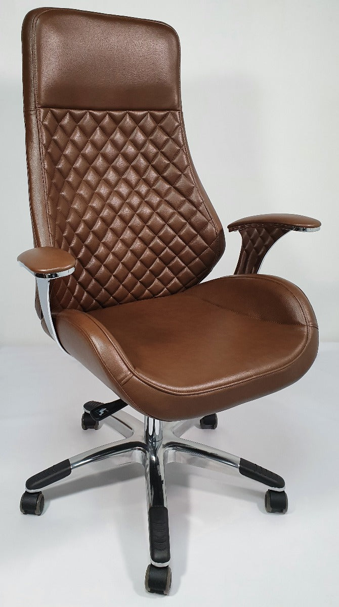 Contemporary Brown Leather Reclining Executive Office Chair - YS1107A