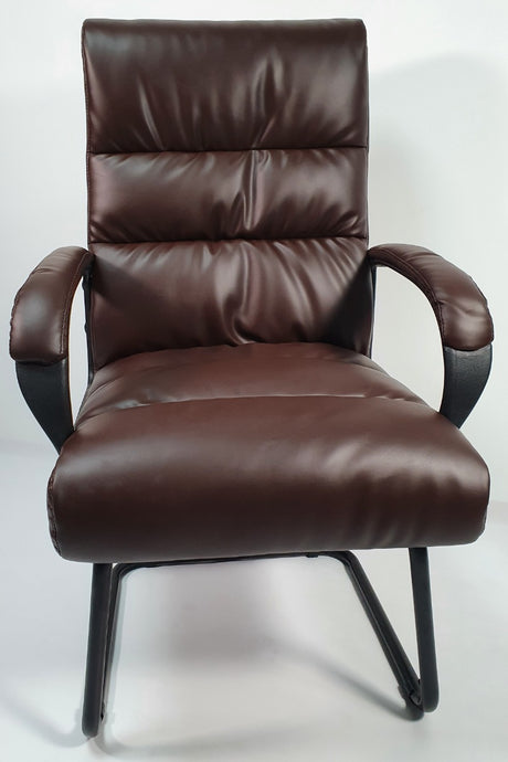 Soft Padded Visitor Office Chair in Brown - CHA-K35-2