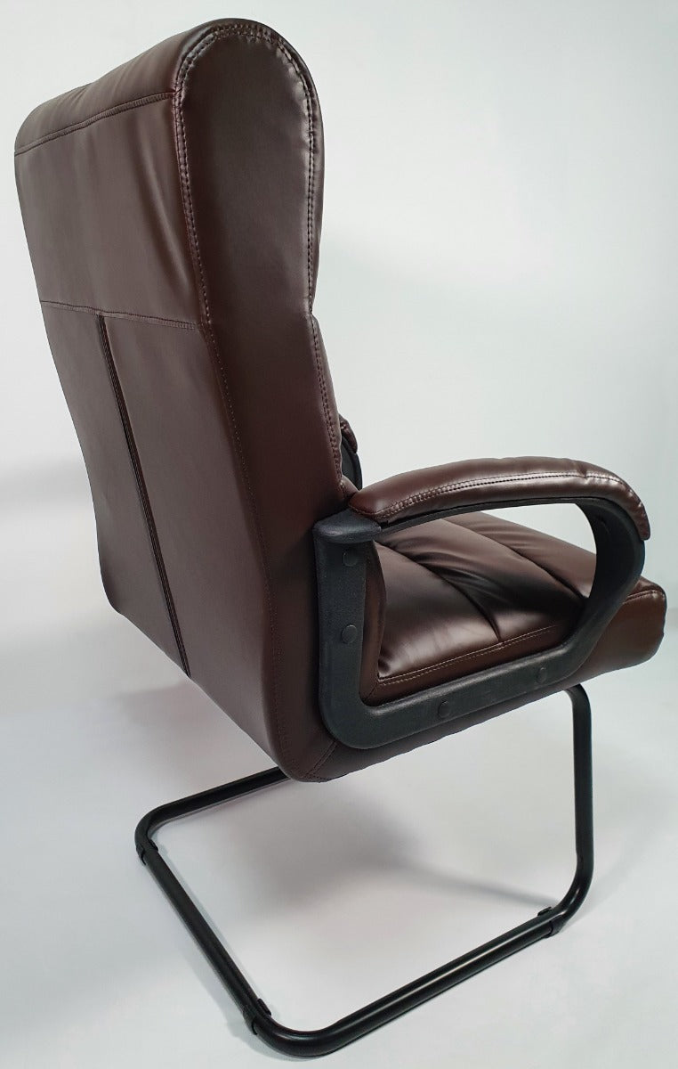 Soft Padded Visitor Office Chair in Brown - CHA-K35-2