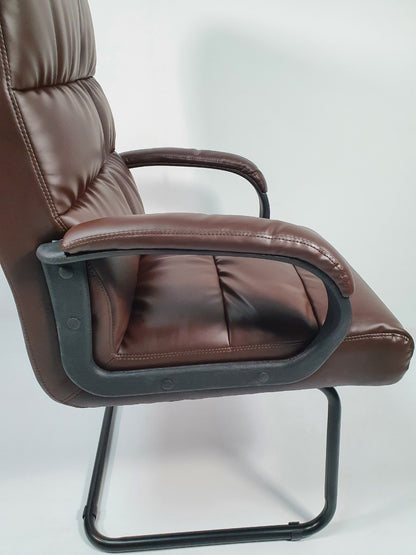 Soft Padded Visitor Office Chair in Brown - CHA-K35-2