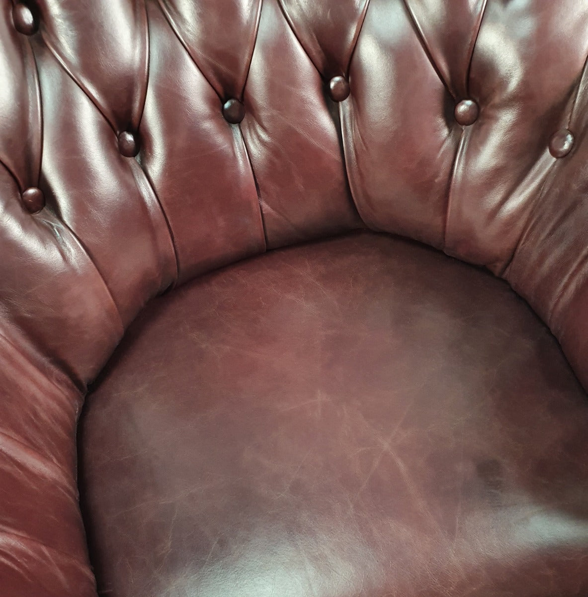 Traditional Genuine Brown Leather Chesterfield Office Chair -  K208