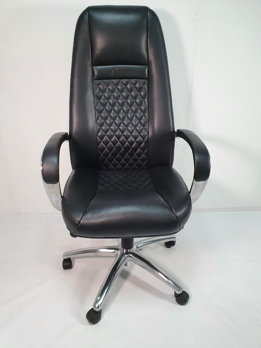 High Back Executive Black Leather Office Chair - 1712A