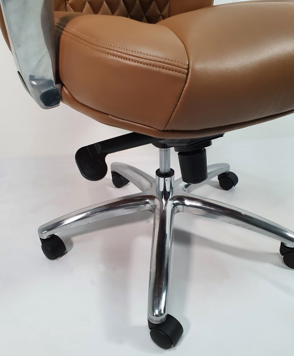 High Back Tan Leather Executive Office Chair - 1712A