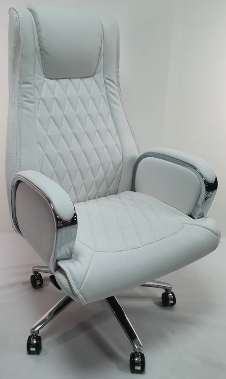 White Leather Executive Office Chair - CHA-1202A