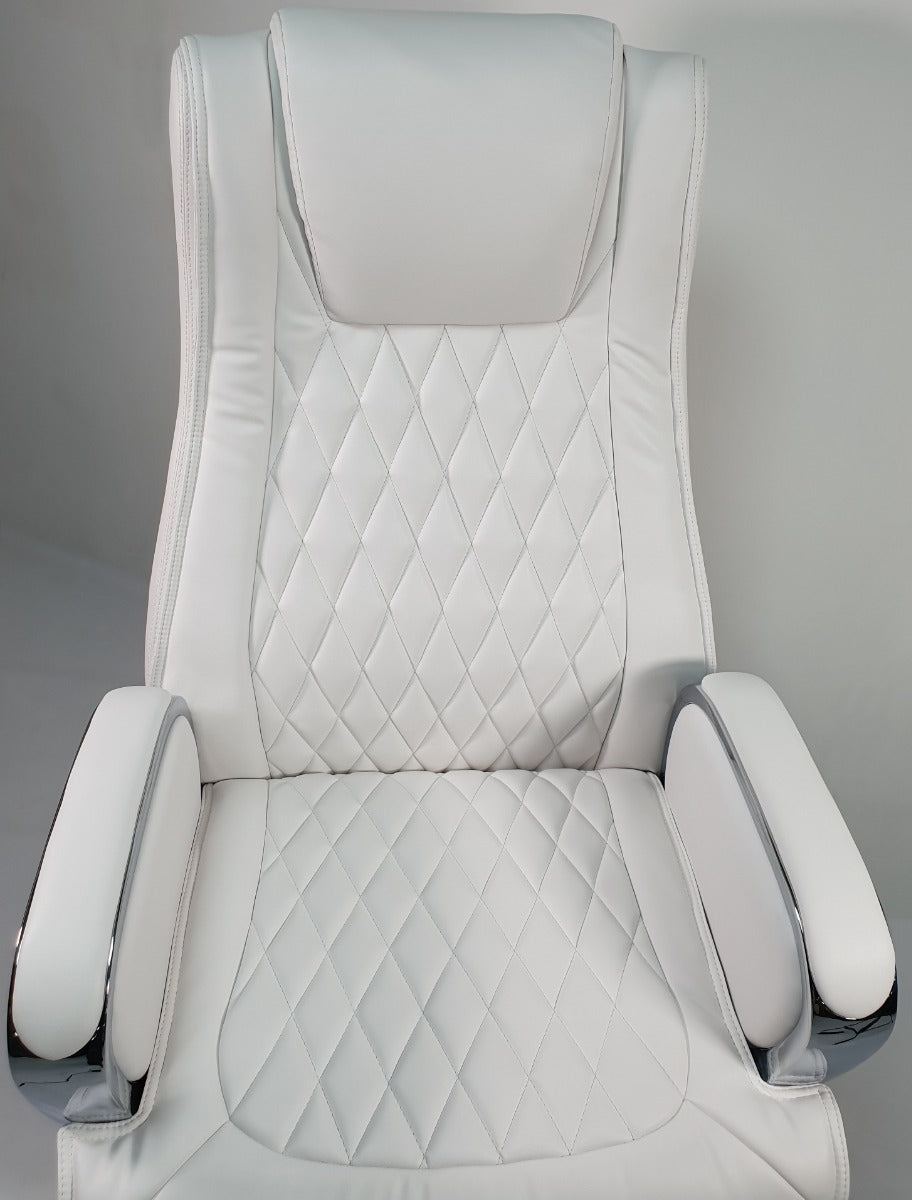 White Leather Executive Office Chair - CHA-1202A