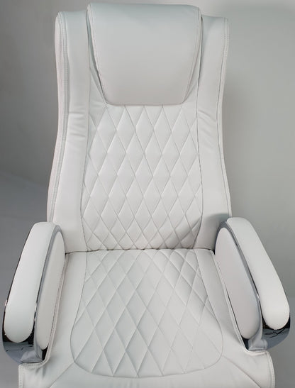 White Leather Executive Office Chair - CHA-1202A