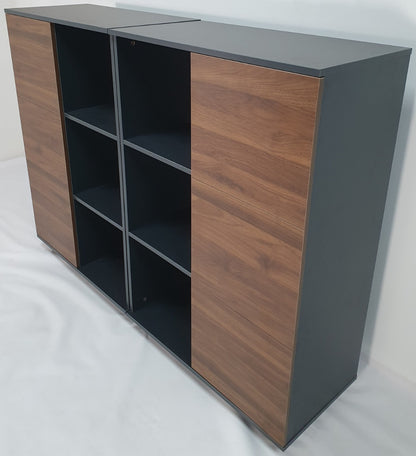 Walnut and Grey Modular Cupboard - CD0804