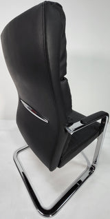 High Back Soft Pad Black Leather Visitor Chair - HB-210C