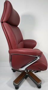 Large Luxury Executive Office Chair with Genuine Burgundy Leather - YS1605A