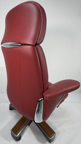 Large Luxury Executive Office Chair with Genuine Burgundy Leather - YS1605A