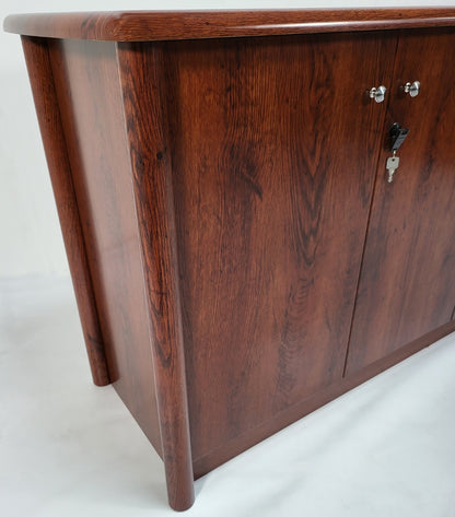Medium Oak Three Door Cupboard with Lockable Doors - 1380mm - 6846T-3DR