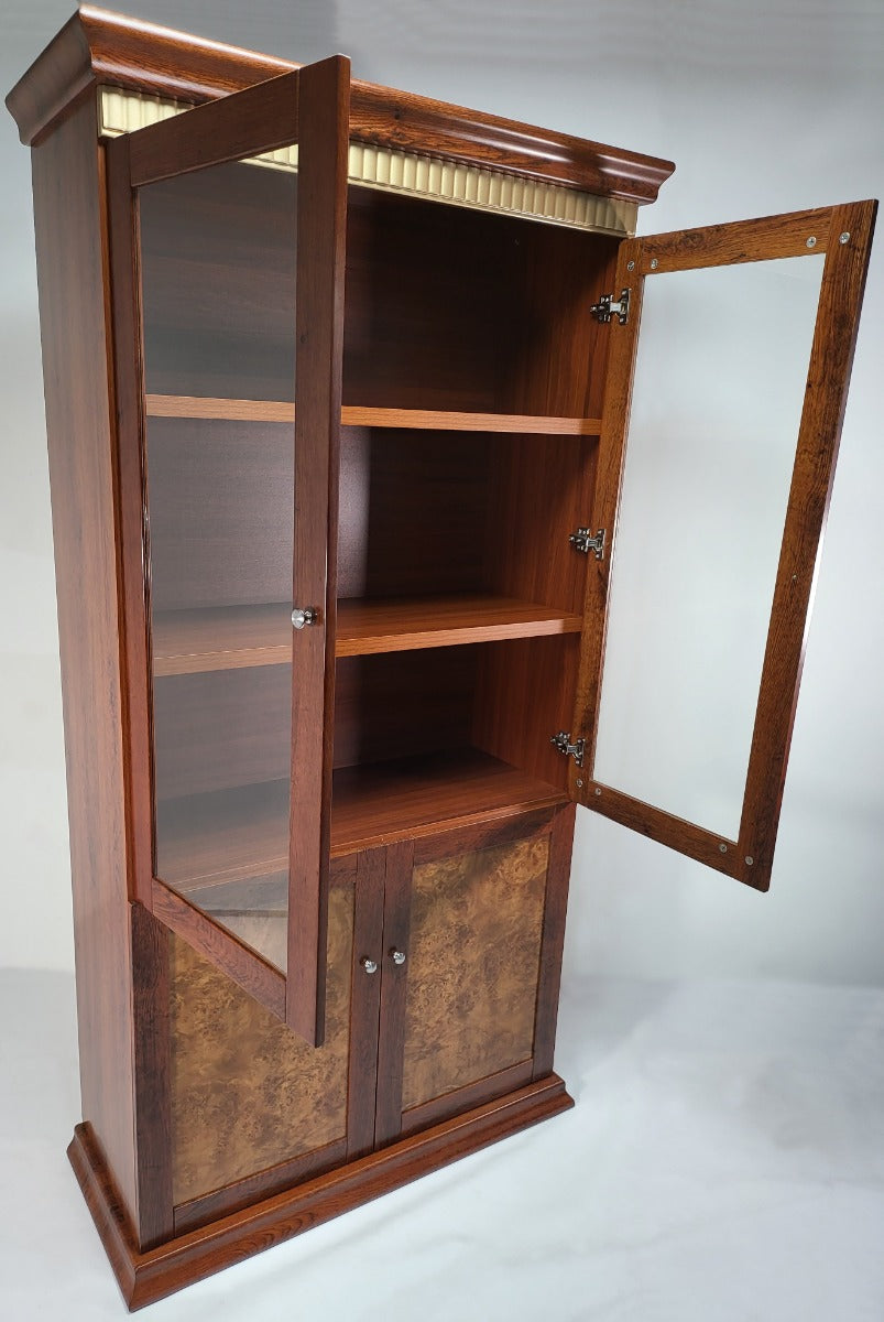 Medium Oak Luxury Bookcase Two Doors Wide - 1861A-2DR