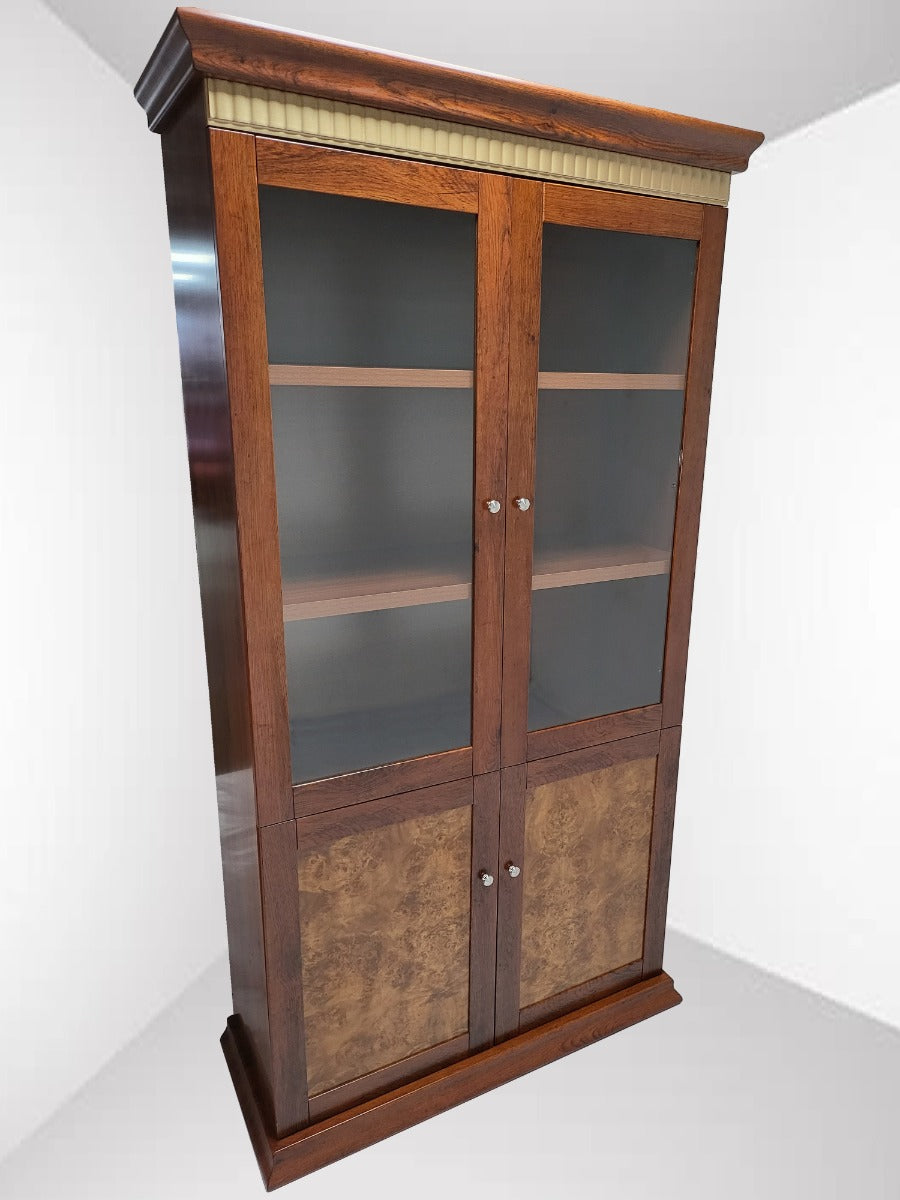 Medium Oak Luxury Bookcase Two Doors Wide - 1861A-2DR