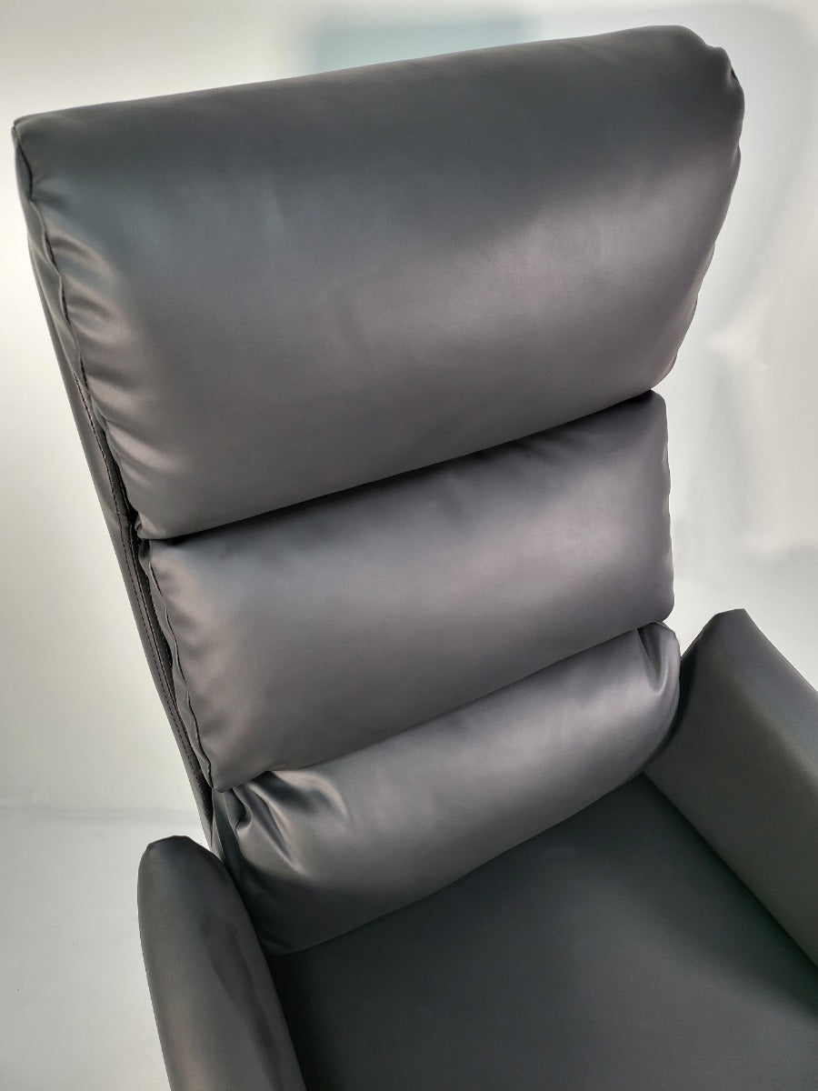 Black Leather Soft Padded Office Chair - HB-210A