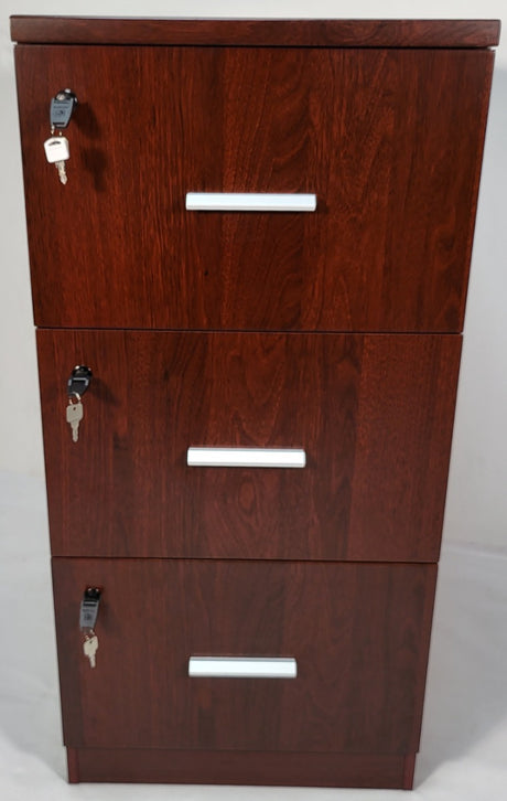 Mahogany Three Drawer Executive Filing Cabinet - AB84