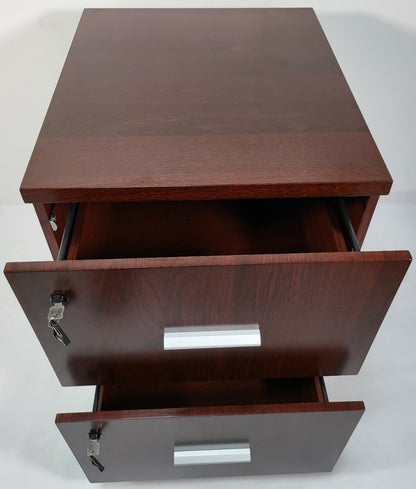 Mahogany Two Drawer Executive Filing Cabinet - AB84