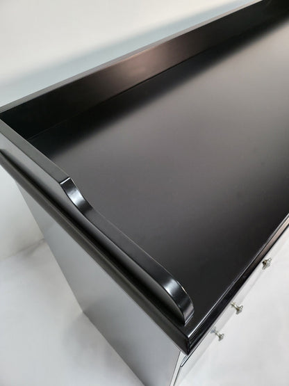 120cm Wide Black Cupboard with Integrated Drawers - 2K01