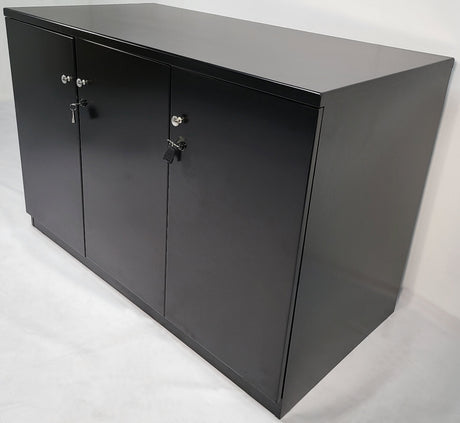 60cm Deep Three Door Cupboard in Black - 122T