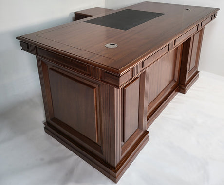 Stunning Real Light Walnut Veneer Executive Office Desk - JN1001