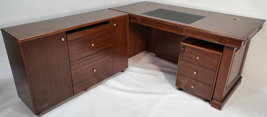 Real Wood Veneer Light Walnut Desk High Side Return - 1200mm