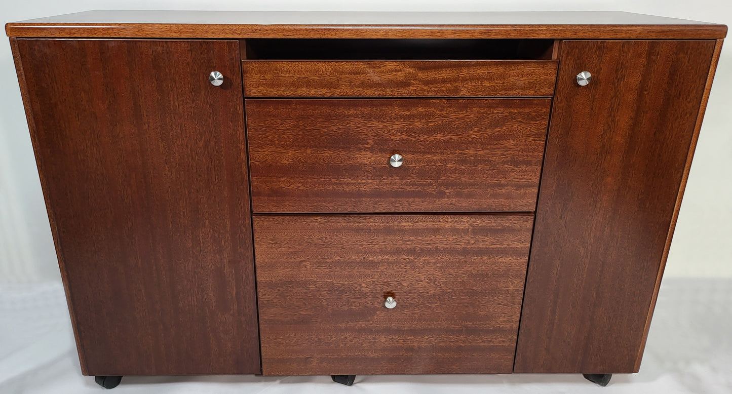 Real Wood Veneer Light Walnut Desk High Side Return - 1200mm