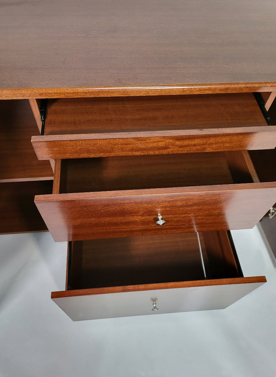 Real Wood Veneer Light Walnut Desk High Side Return - 1200mm