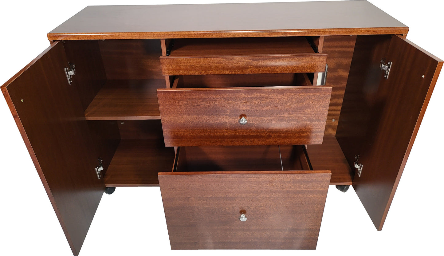 Real Wood Veneer Light Walnut Desk High Side Return - 1200mm