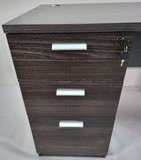 Modern Grey Oak Office Desk with Built in Three Drawer Pedestal - 1200mm - LX-D06
