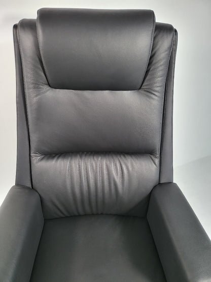 Genuine Hide Black Leather High Back Executive Office Chair - KW-8618