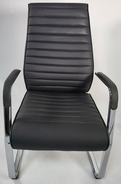 Modern Executive Black Leather Cantilever Visitors Chair - 908B