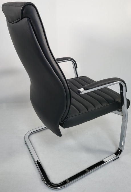 Modern Executive Black Leather Cantilever Visitors Chair - 908B