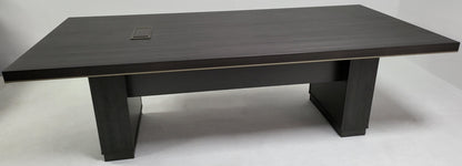 Heavy Duty Grey Oak Executive Boardroom Table with Aluminum Edging - 2400mm - BWJ-HC0324