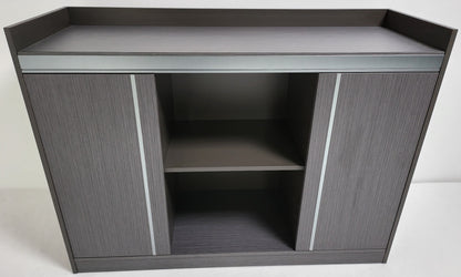 Grey Oak Melamine 1200mm Wide Cupboard with Aluminium Trim - DGWK-H0112