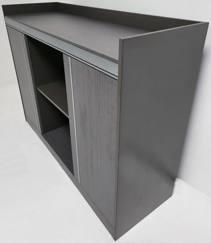Grey Oak Melamine 1200mm Wide Cupboard with Aluminium Trim - DGWK-H0112