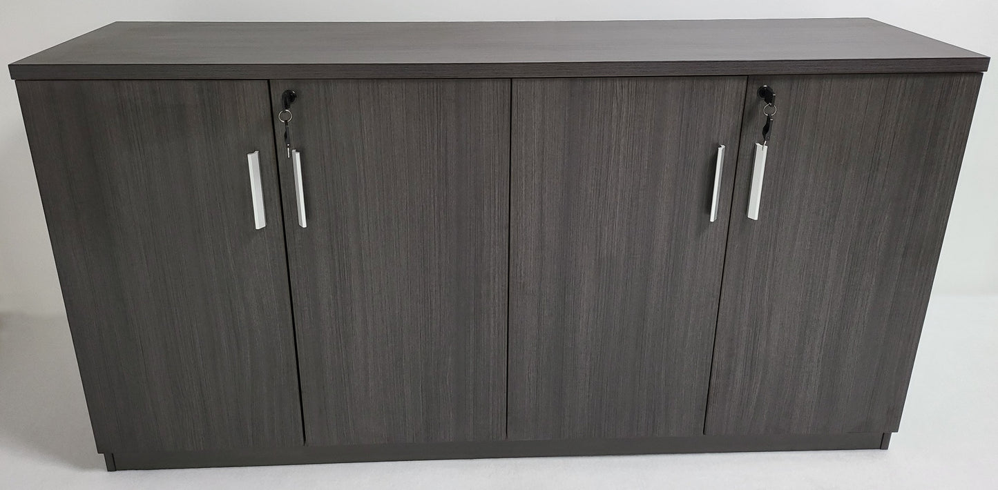 Modern 1600mm Wide Four Door Grey Oak Executive Office Cupboard - S0616-4DR-DG04