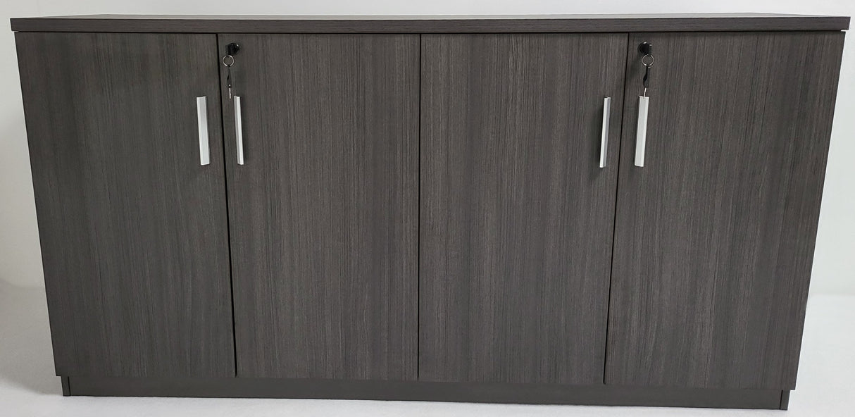 Modern 1600mm Wide Four Door Grey Oak Executive Office Cupboard - S0616