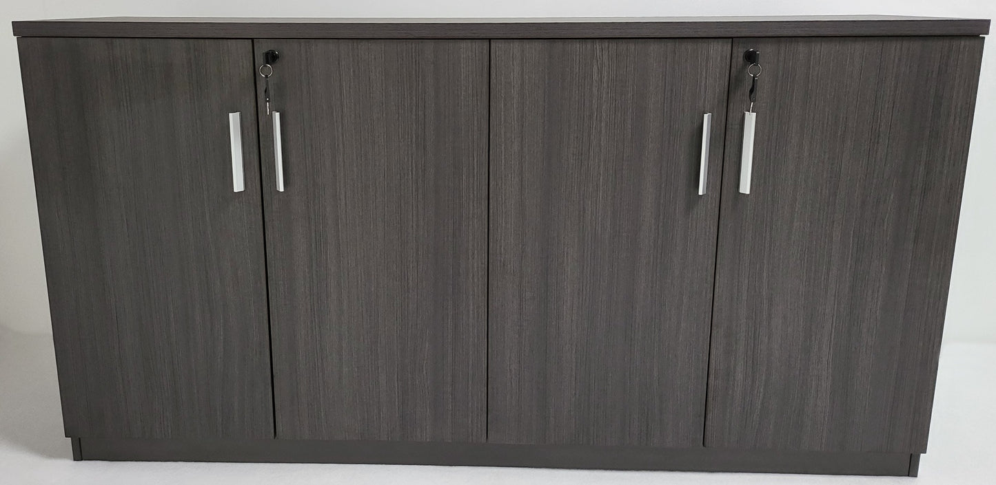 Modern 1600mm Wide Four Door Grey Oak Executive Office Cupboard - S0616-4DR-DG04
