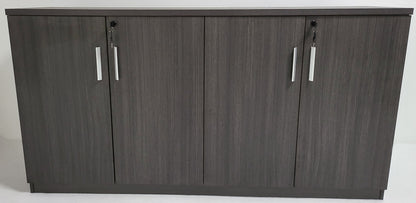 Modern 1600mm Wide Four Door Grey Oak Executive Office Cupboard - S0616-4DR-DG04