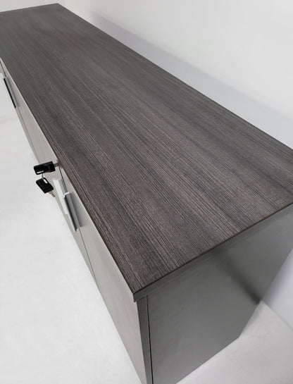 Modern 1600mm Wide Four Door Grey Oak Executive Office Cupboard - S0616-4DR-DG04