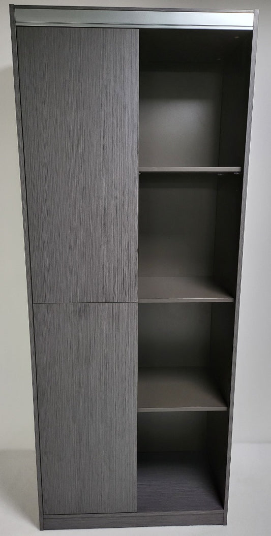 Grey Oak Melamine 800mm Wide Bookcase - Ex-Display - WKO-S0308