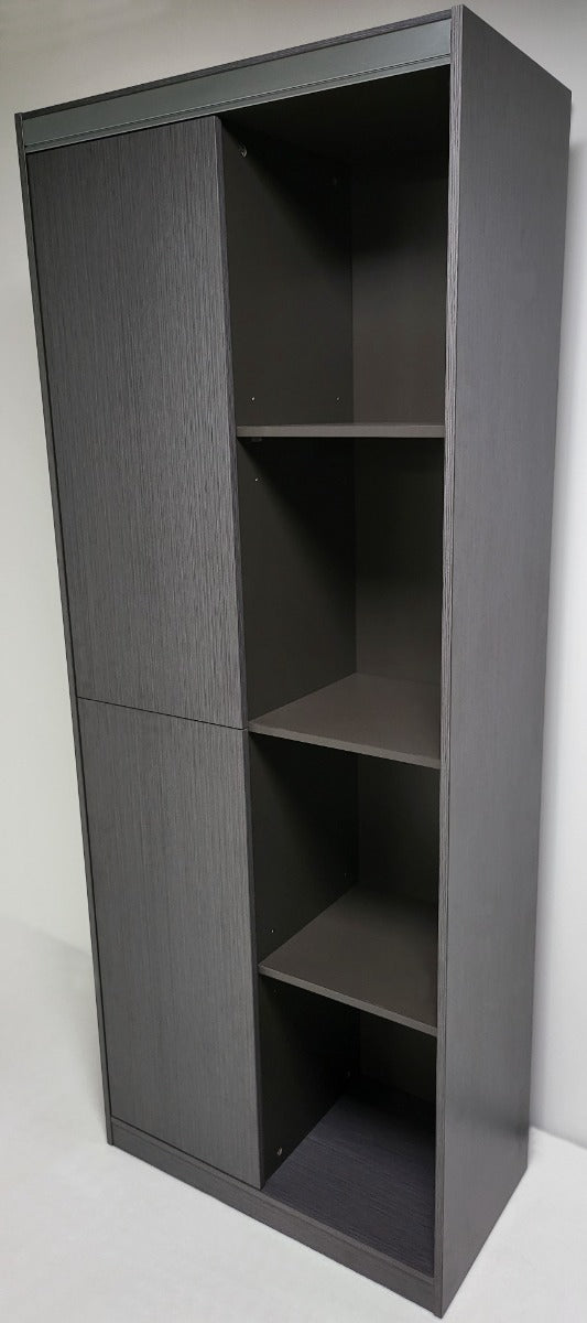 Grey Oak Melamine 800mm Wide Bookcase - Ex-Display - WKO-S0308