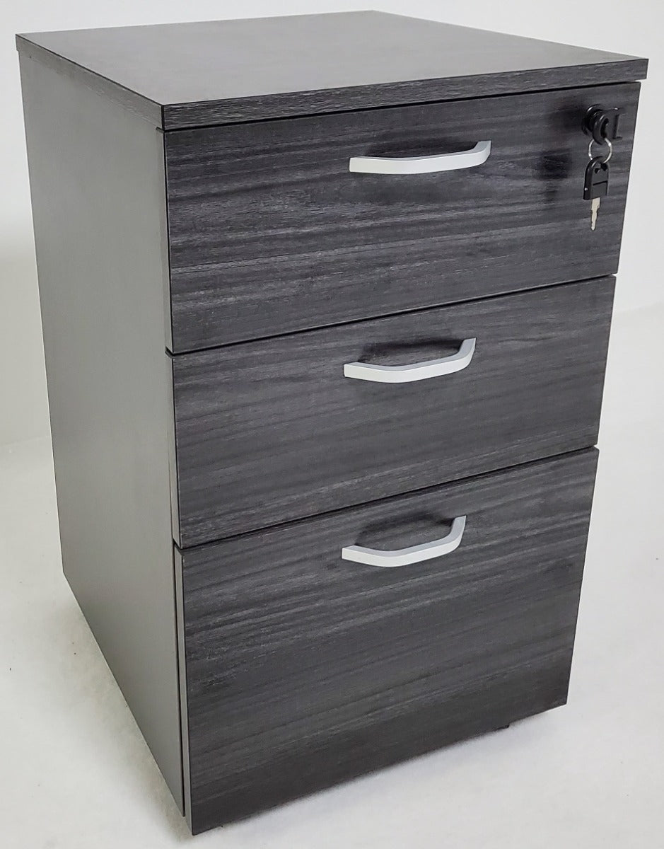 Modern Grey Oak Three Drawer Pedestal with Lock - LX-S0604 Huddersfield