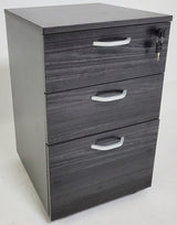 Modern Grey Oak Three Drawer Pedestal with Lock - LX-S0604
