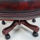 Traditional Burgundy Genuine Leather Chesterfield Office Chair - A1023