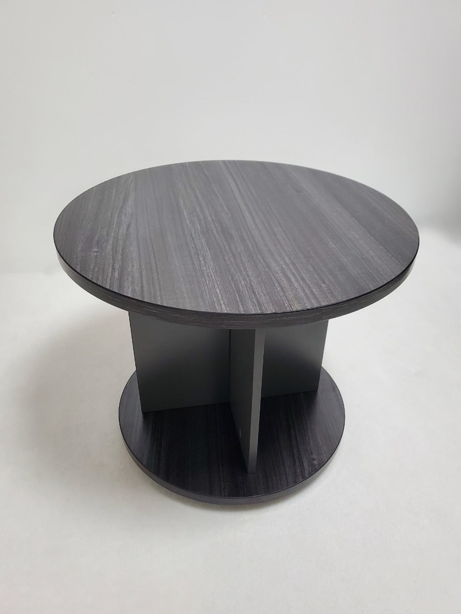 Modern Grey Oak Round Coffee Table - 600mm - LX-RO-F22
