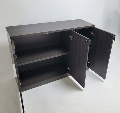 Modern 1200mm Wide Three Door Grey Oak Executive Office Cupboard - S0616-3DR-DG04