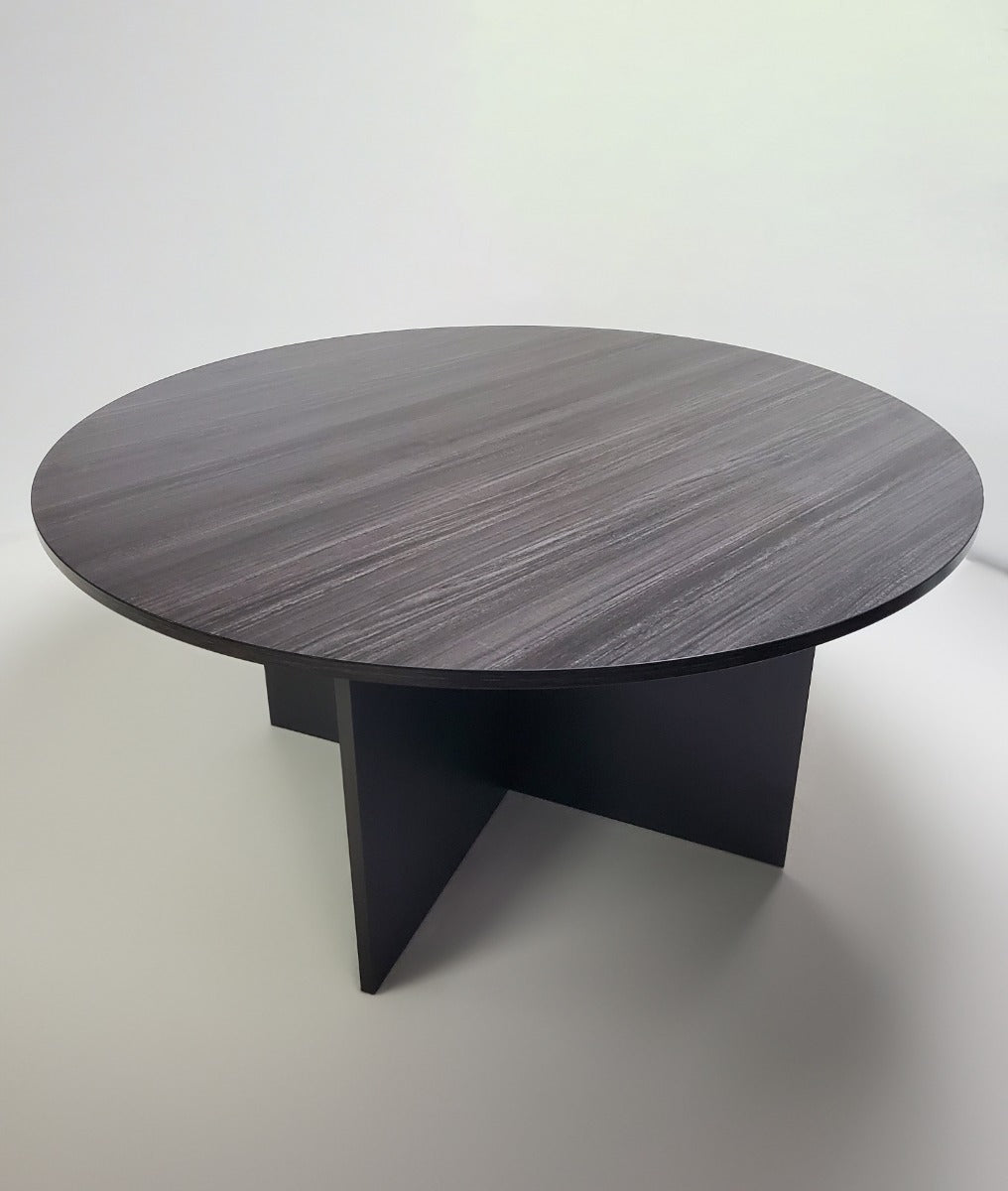Extra Large Round Grey Oak Meeting Table - 1500mm - LX-B02-1.5