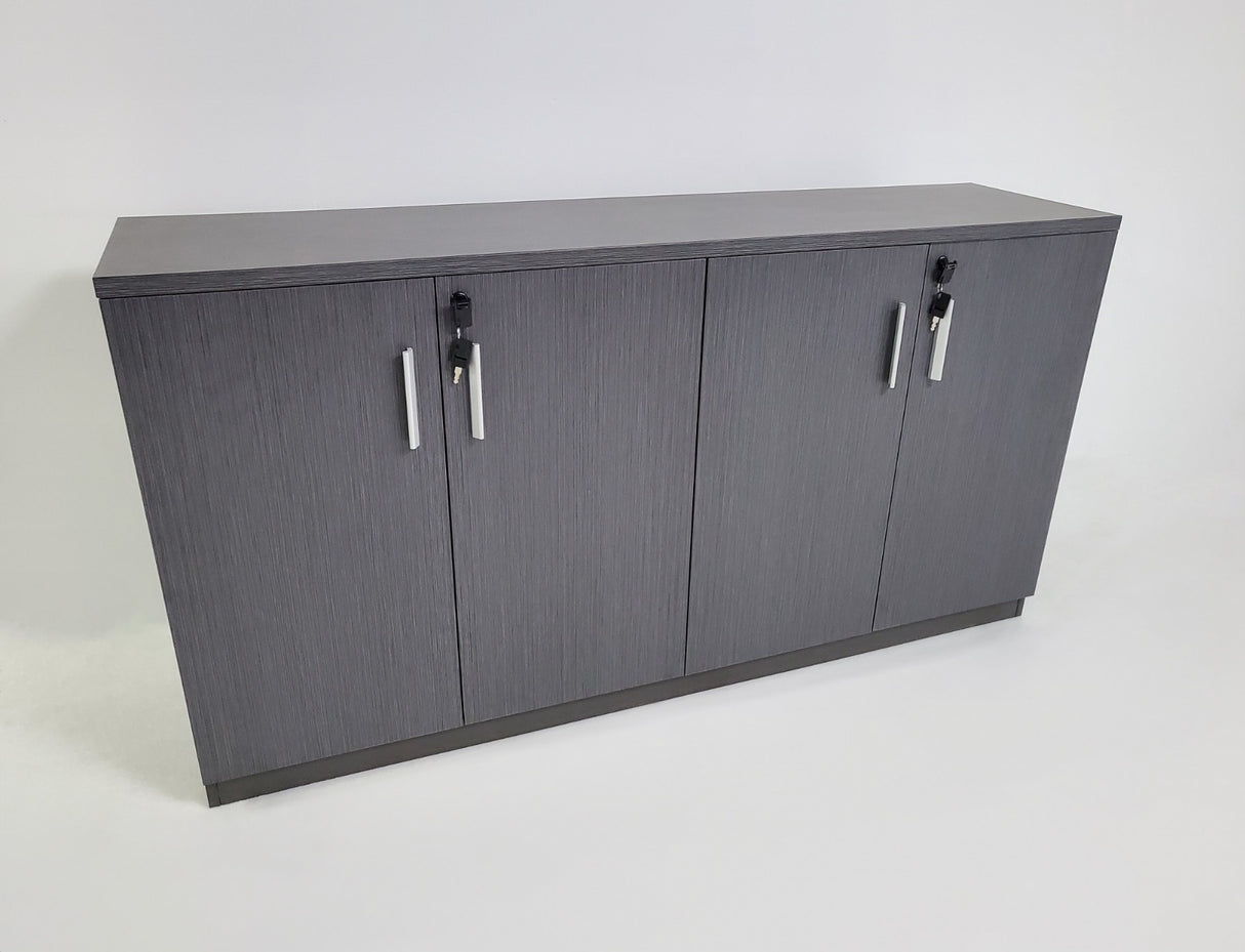 Modern 1600mm Wide Four Door Grey Oak Executive Office Cupboard - WKO-S0616