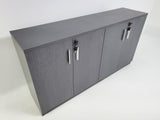 Modern 1600mm Wide Four Door Grey Oak Executive Office Cupboard - WKO-S0616